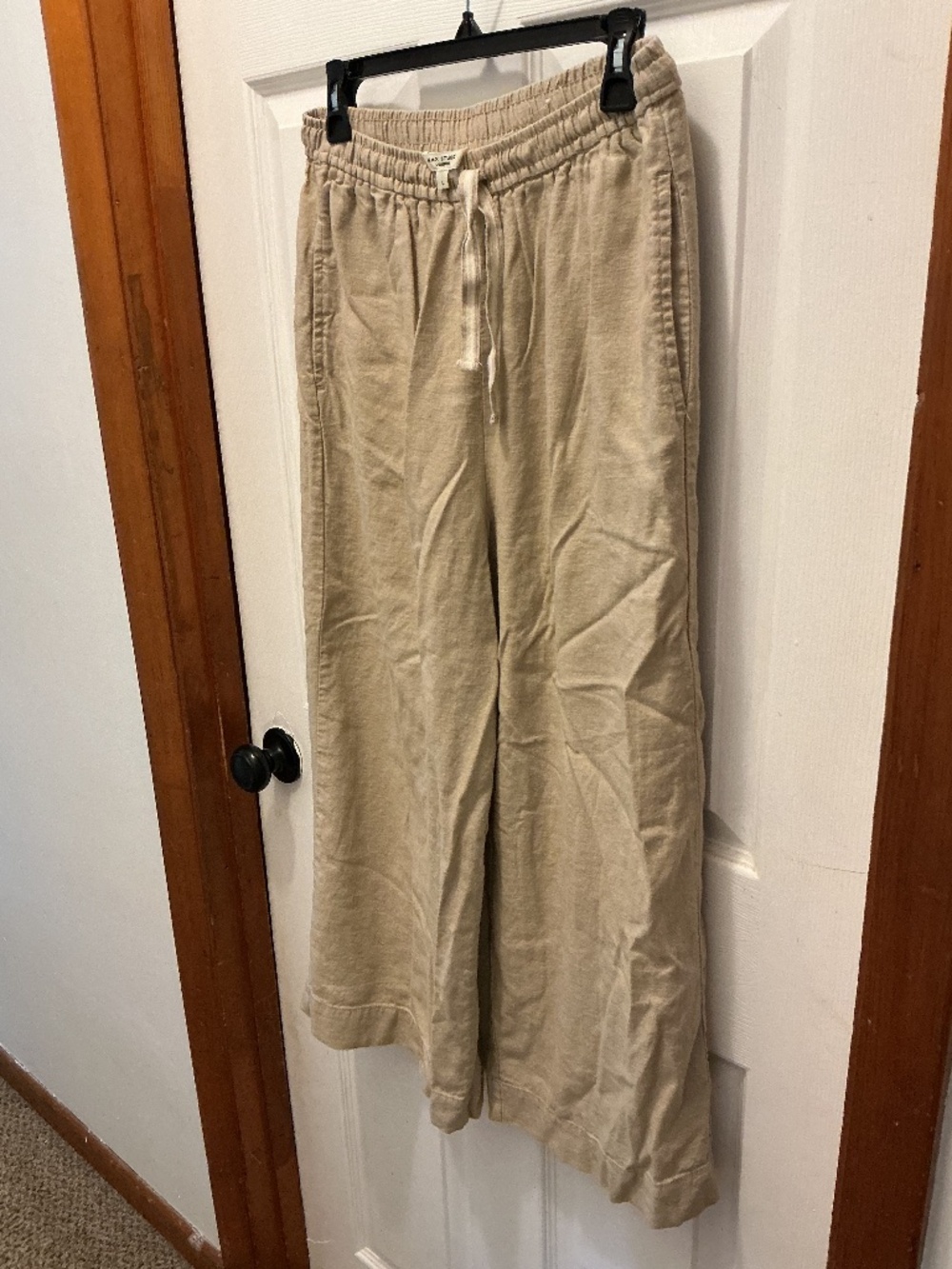 Wide leg khaki pants